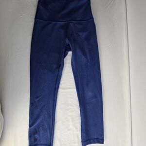 Lululemon Wunder Under Crop High-Rise Scallop Full-On Luon 23" Sz 4 Blue